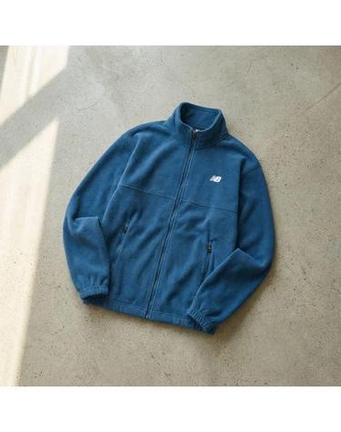 뉴발란스 남녀공용 에센셜 플리스 후리스 스텐드넥 집업 04 Light Navy NBMDF42103
