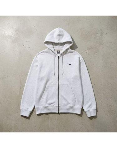 뉴발란스 NBMDG11203 남녀공용 에센셜 스몰로고 후드집업 LIGHT GRAY 16