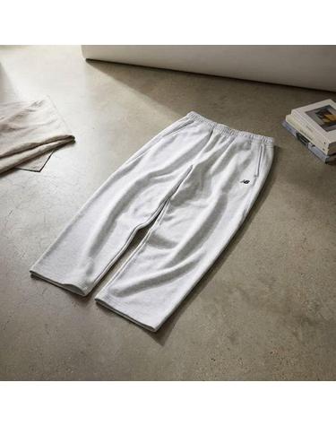 뉴발란스 NBMLG11233 남녀공용 에센셜 와이드 원턱 바지 팬츠 LIGHT GRAY 16