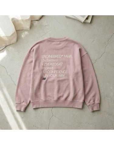 뉴발란스 NBNCG11233 남녀공용 Ndurance 레터링 워시드 논기모 맨투맨 GRAY PINK GP