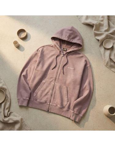 뉴발란스 NBMDG11223 남녀공용 Ndurance 레터링 워시드 논기모 후드집업 GRAY PINK GP