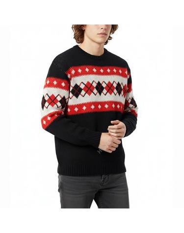니들스 Crew Neck Sweater Argyle BLACK PU316 크루넥 스웨터 아가일