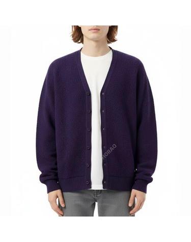 니들스 V Neck Cardigan Merino Wool Knit PURPLE QV373 브이넥 가디건 메리노 울 니트