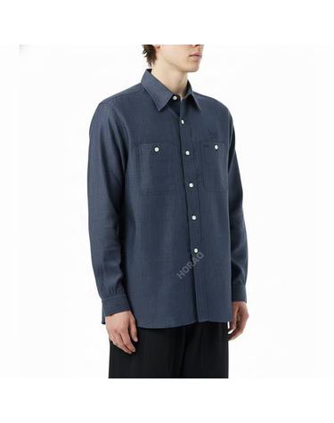 니들스 Work Shirt Linen Chambray BLUE QV291 워크 셔츠 리넨 샴브레이