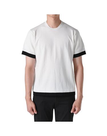 닐바렛 볼트 자수 레이어드 반팔 티셔츠 화이트 BMA1153E S601 526