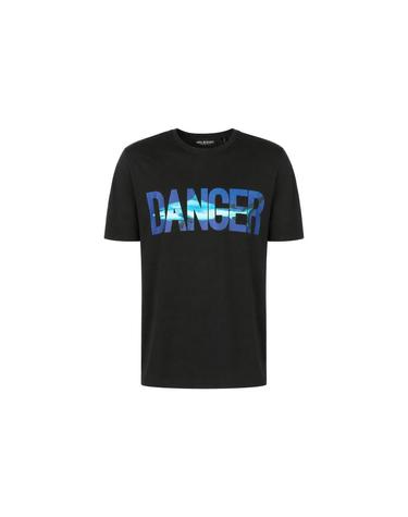 15주년 DANGER 프린트 루즈핏 반팔 티셔츠 블랙 PBJT503S L547S 01
