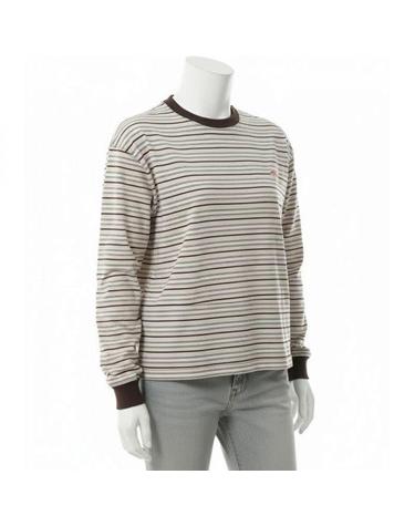 단톤 26 STRIPE LONG SLEEVE TSHIRT DTC0269TCB BEIGE X BROWN MULTI 스트라이프 롱 슬리브 티셔츠