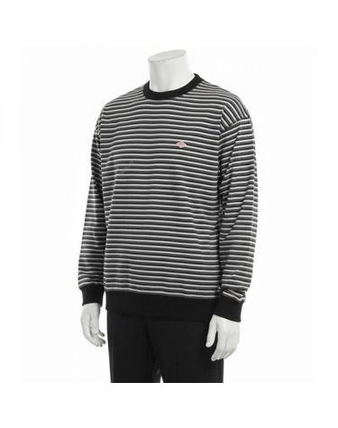 단톤 26 CREW NECK TSHIRTS LS DTC0204TCB CHARCOAL X BLACK MULTI 크루넥 롱슬리브 티셔츠