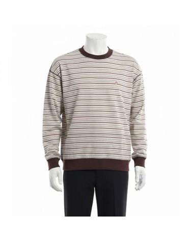 단톤 26 CREW NECK TSHIRTS LS DTC0204TCB BEIGE X BROWN MULTI 크루넥 롱슬리브 티셔츠