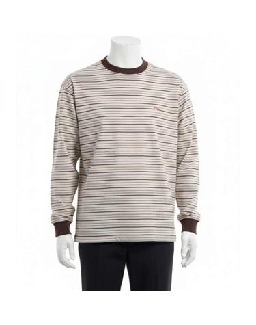 단톤 26 LONG SLEEVE TSHIRT STRIPE DTC0200TCB BEIGE X BROWN MULTI 롱 슬리브 스트라이프 티셔츠