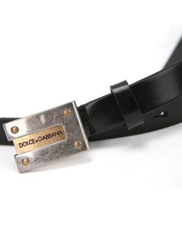 돌체앤가바나 BC2954 A6E61 80999 DG로고 엔틱 플레이트 스키니 벨트