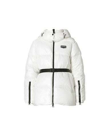 알로로 ALLORO 벨티드 패딩 자켓 화이트 VDDJ02426K0001 WHS