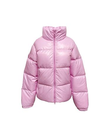 디마 DIMA D 로고 패치 패딩자켓 로사키아로 VDDJ11546K0001 PKL
