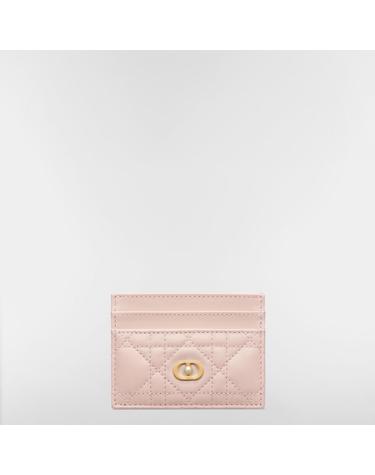 Dior Jolie Freesia 카드 지갑 파우더 핑크 까나쥬 양가죽