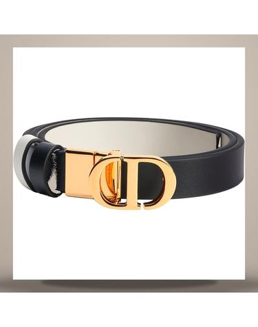 디올 30 Montaigne 리버서블 벨트 블랙 라떼 스무스 송아지 가죽 20mm B0446UWGAM911
