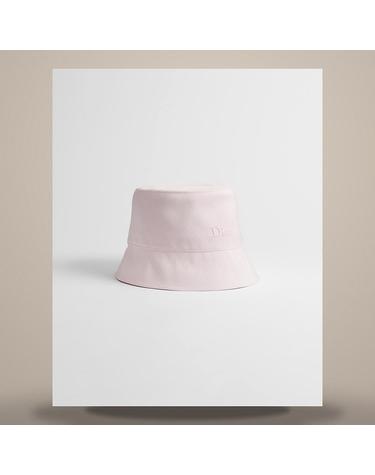 디올 디올리비에라 마리니에르 테디 디 좁은 챙 버킷모자 라이트 핑크 실크 코튼 CPB06235ETWSC400