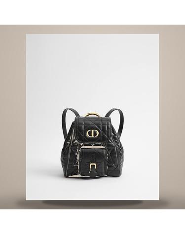 디올 Dior Caro 스몰 백팩 블랙 매크로까나쥬 양가죽 M6302UNOZM900