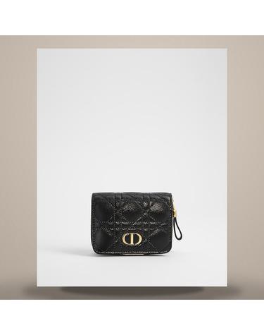디올 Dior Caro Scarlet 지갑 블랙 서플 까나쥬 송아지 가죽 S5032UWHCM900