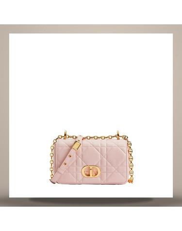 디올 Soft Dior Caro 스몰 백 파우더 핑크 매크로까나쥬 양가죽 M9252UHPAM413