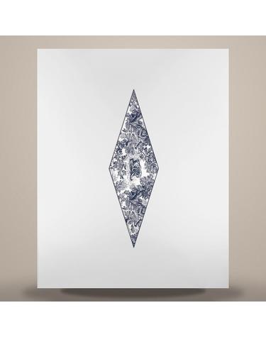 디올 Toile de Jouy Sauvage Dior Diamond 스카프 아이보리 네이비 블루 실크 트윌 34JOU101I602C540