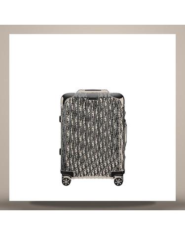 디올 DIOR AND RIMOWA 기내용 캐리어 블랙 Dior Oblique 알루미늄 1DRTR002YWZH03E