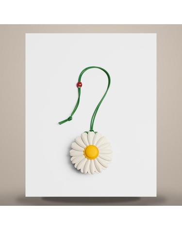 디올 디올 자르댕 데이지 코드 동전 지갑 그린 화이트 스무스 카프스킨 옐로우 그레인 카프스킨 S1153OGMIM07I
