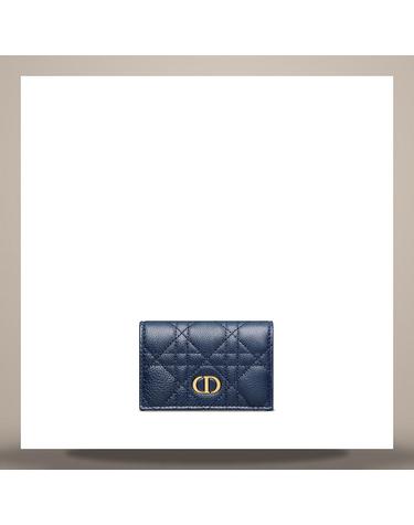 디올 Dior Caro Glycine 지갑 딥 오션 블루 서플 까나쥬 송아지 가죽 S5132UWHCM66B