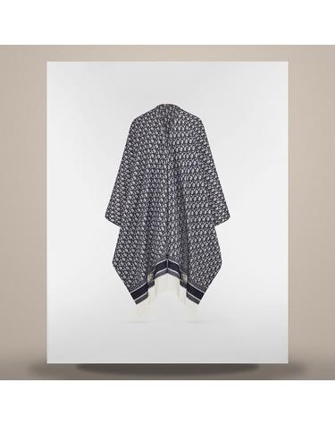 디올 Dior Oblique 판초 네이비 블루 캐시미어 21DOB370I007C540