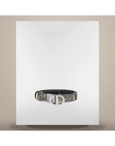 디올 30 Montaigne 리버서블 벨트 블루 스무스 송아지 가죽 Dior Oblique 자카드 20mm B0446PWEOM928