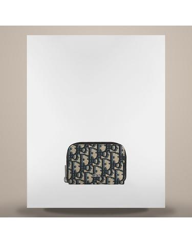 디올 지퍼 동전 지갑 베이지 블랙 Dior Oblique 자카드 2ESBC316YSEH05E