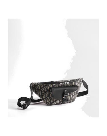 디올 Saddle 벨트백 베이지 블랙 Dior Oblique 자카드 블랙 그레인 송아지 가죽