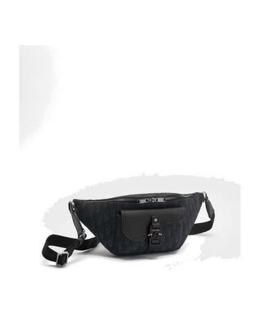 디올 Saddle 벨트백 블랙 Dior Oblique 자카드 블랙 그레인 송아지 가죽
