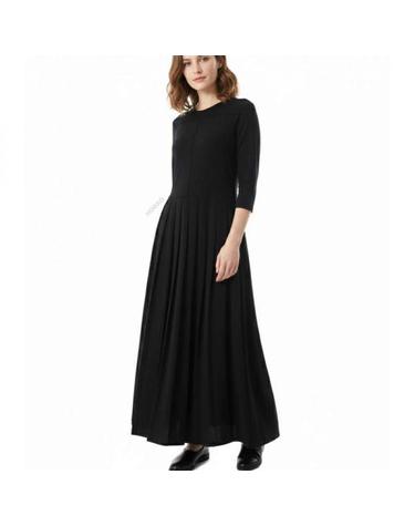 띠어리 26 Pleat Midi Sweater Jersey 2 Dress P1125601 001 플리츠 미디 스웨터 저지 원피스