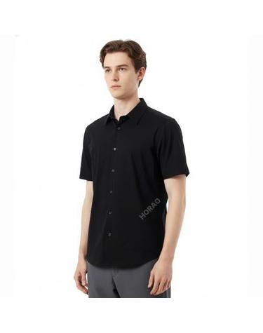 띠어리 Irving ShortSleeve Shirt in Structure Knit N0294514 001 스트럭쳐 니트 어빙 반팔 셔츠