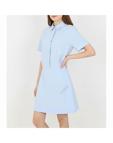 띠어리 ShortSleeve ALine Dress in Good Linen O0203605 Y9H 굿 리넨 숏 슬리브 A라인 드레스
