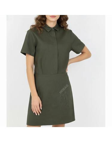 띠어리 ShortSleeve ALine Dress in Good Linen O0203605 F5J 굿 리넨 숏 슬리브 A라인 드레스