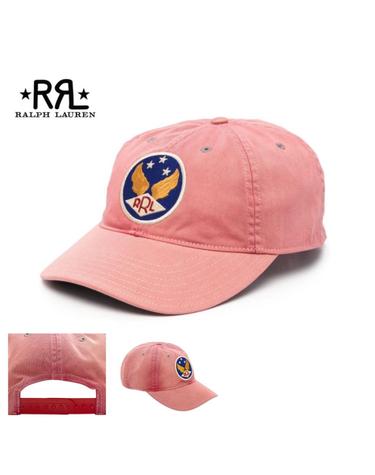 RRL 볼캡 더블알엘 윙드 로고 볼 캡 모자 가먼트 다이드 레드