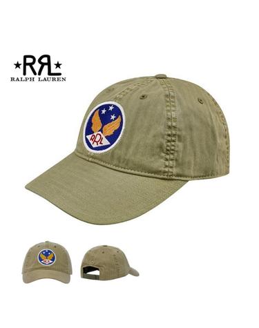RRL 볼캡 더블알엘 윙드 로고 볼 캡 모자 가먼트 다이드 그린