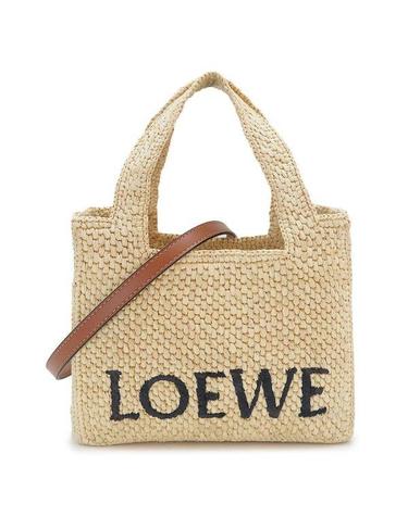 LOEWE 로에베 26 Mini Font tote in raffia A685V46X01 2123 라피아 미니 폰트 토트