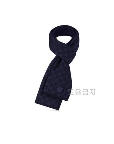 루이비통 목도리 머플러 남성용 쁘띠 다미에 네이비 M77987