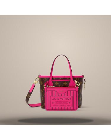 루이비통 네버풀 반둘리에 인사이드 아웃 BB Neverfull Bandouliere Inside Out BB 로즈 퐁디셰리 Rose Pondichery 색상의 카우하이드 가