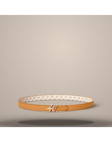 루이비통 LV 블룸 20mm 리버서블 벨트 모노그램 듄 코팅 캔버스 소재의 스트랩 및 샌드 색상 송아지 가죽 소재의 반대쪽 면 M4924