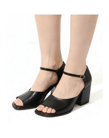 르메르 26 SQUAREHEELED SANDALS 80 MM IN LEATHER FO0285 LL0078 999 스퀘어 힐 샌들
