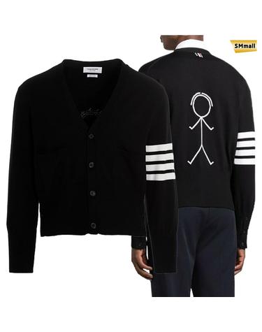 SMmall 톰브라운 남여공용 파인 메리노 울 4바 미스터 톰 가디건 MKC370AY1002 001