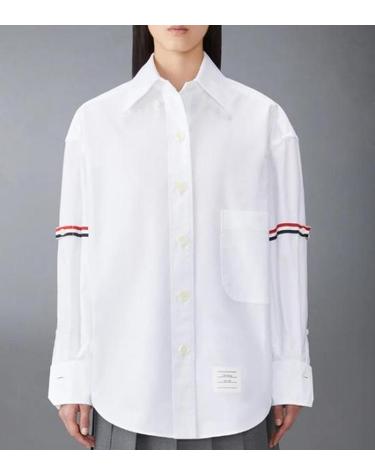 26FW 톰브라운 RWB 스트라이프 디테일 셔츠 FLL079E F0313 100 WHITE DOM