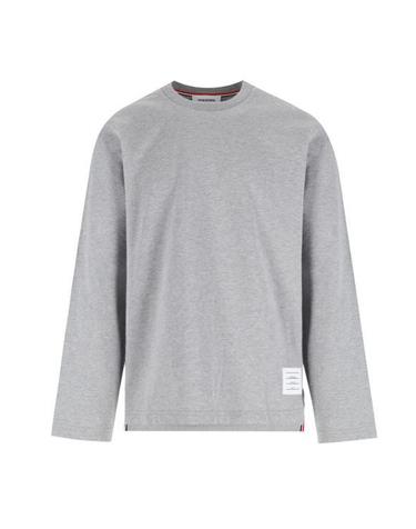 26SS 톰브라운 오버사이즈 롱 슬리브 저지 티 MJS289A 00042 055 LIGHT GREY DOM
