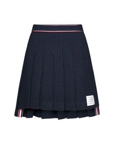 THOM BROWNE 톰브라운 유니버시티 스트라이프 플리츠 미니 스커트 FJK091A F0302 415