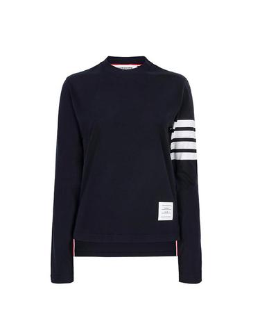 26FW 톰브라운 여성 저지 사선 롱슬리브 티셔츠 네이비 FJS103G 07862 415