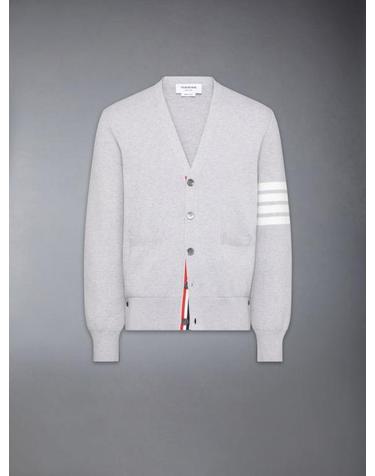 26FW 톰브라운 코튼 밀라노 스티치 4바 V넥 가디건 MKC171A 00219 066 PALE GREY DOM