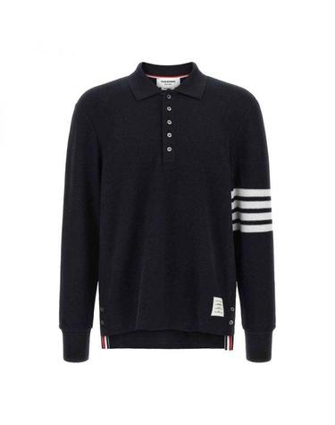 THOM BROWNE 톰브라운 26SS 텍스처드 피케 4바 롱 슬리브 폴로 MJP234A J0248 415